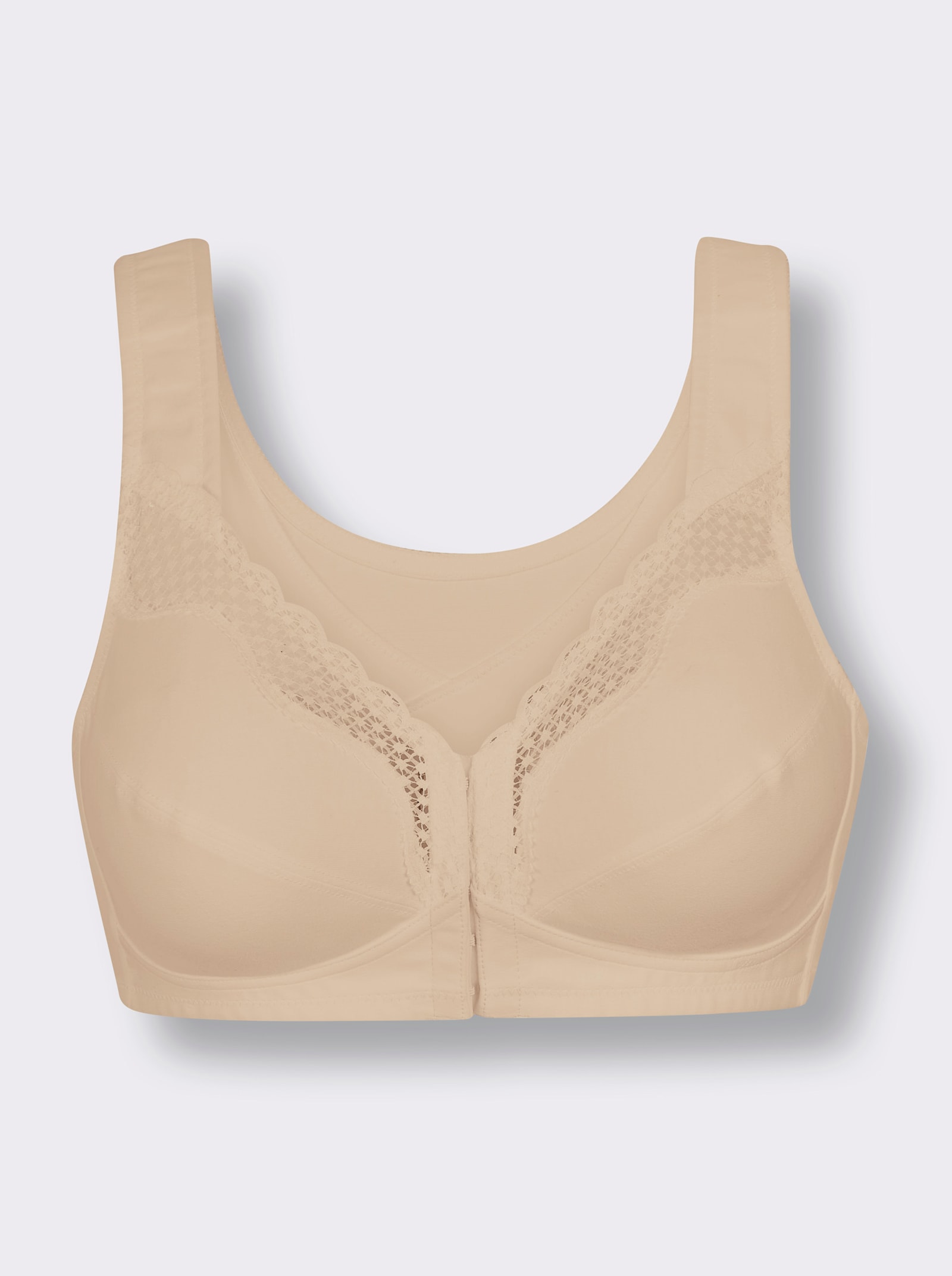Exquisite Form Vorderverschluss-BH ohne Bügel - elfenbein
