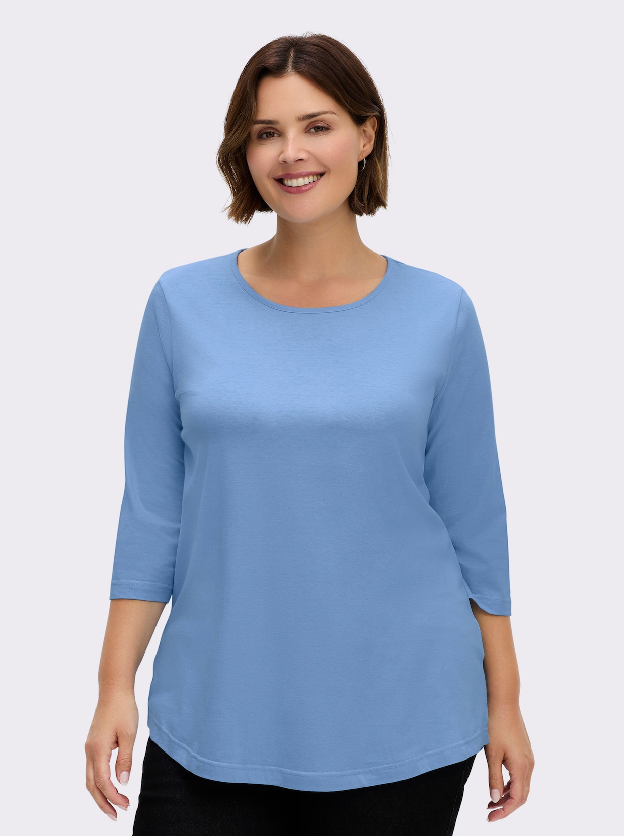 Longshirt in der 2-Stück-Packung - himmelblau + apricot