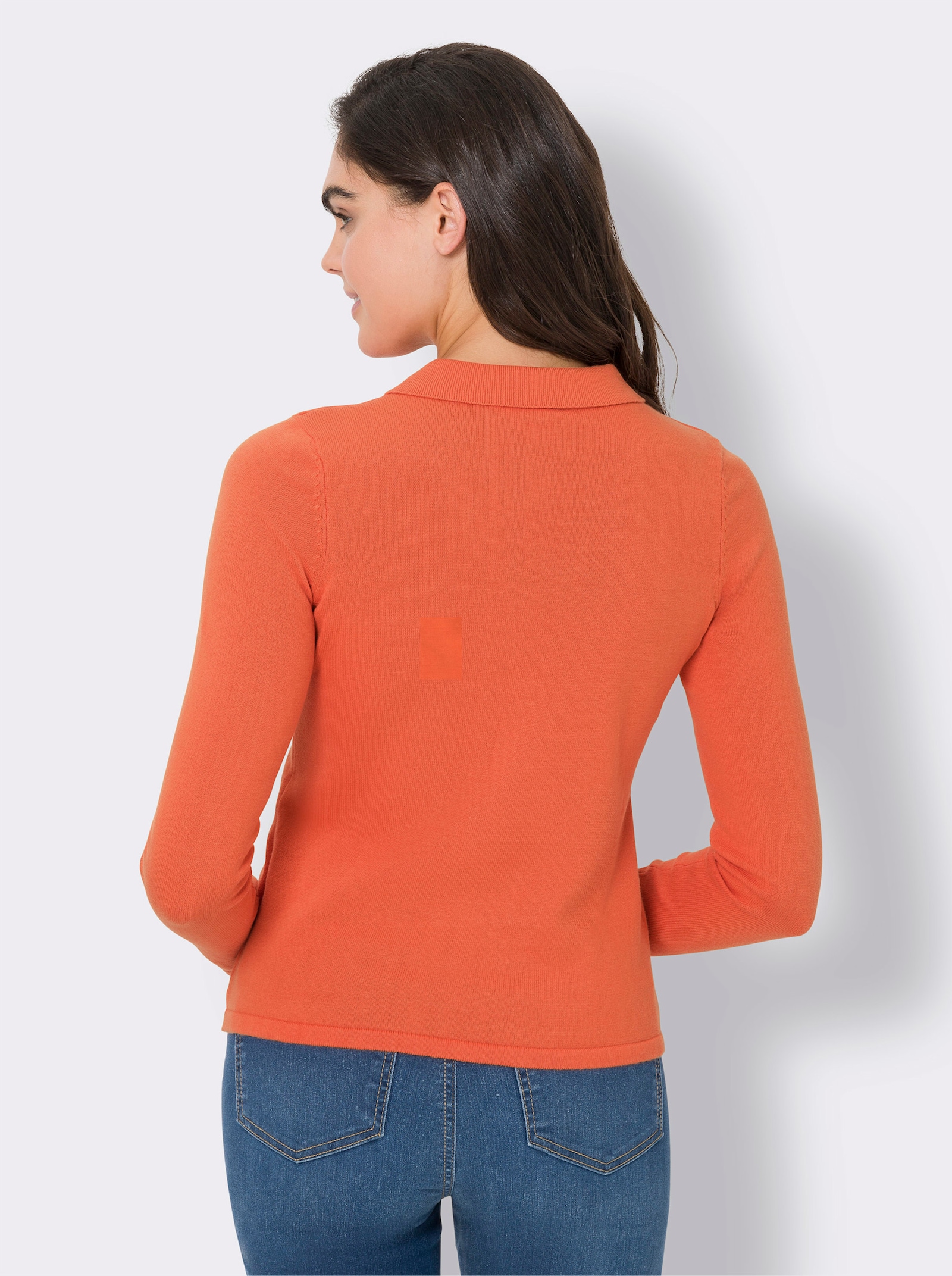 heine Polopullover mit Knopfleiste - orange