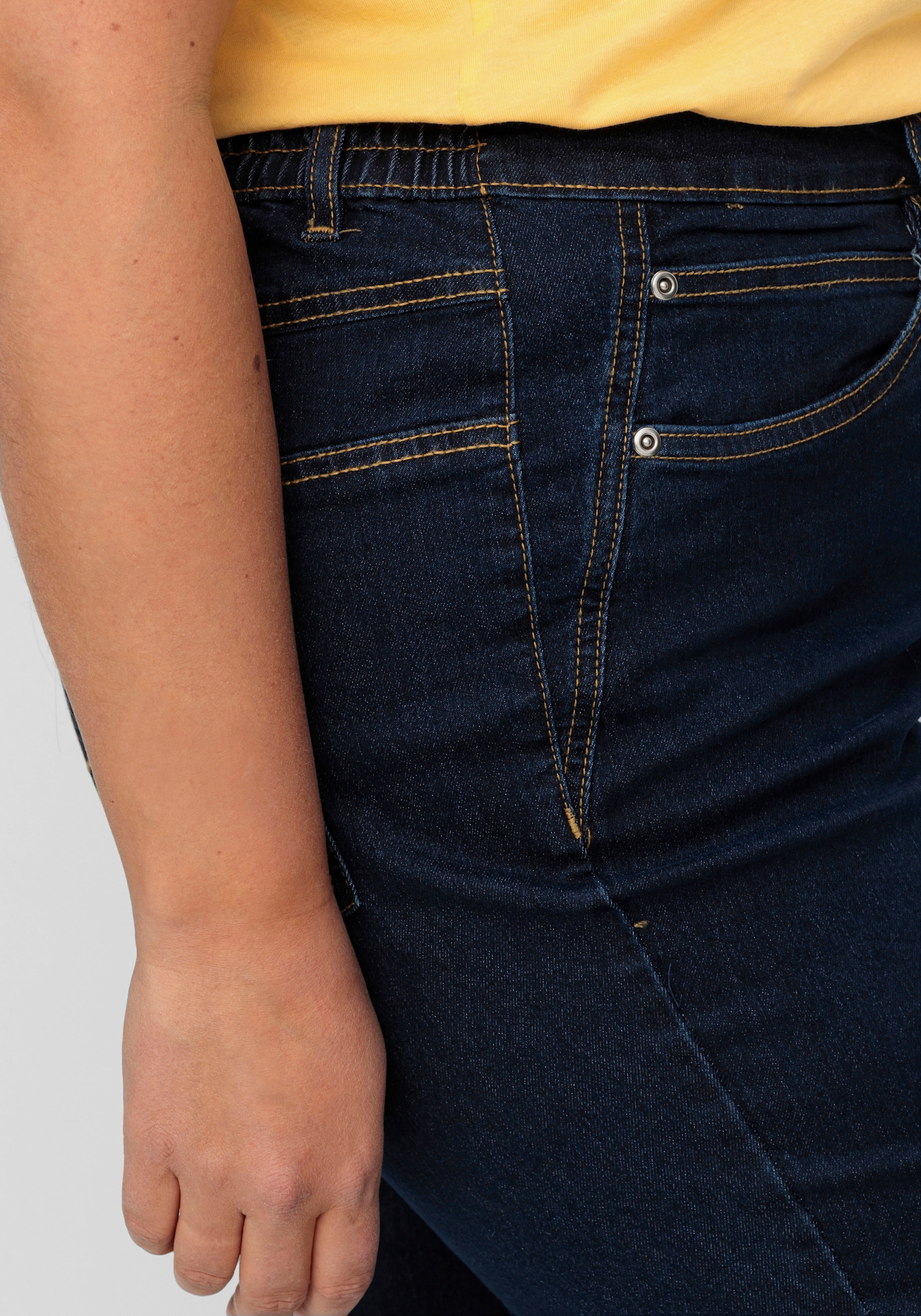 5-Pocket-Jeans mit seitlichem Dehnbund - dark blue