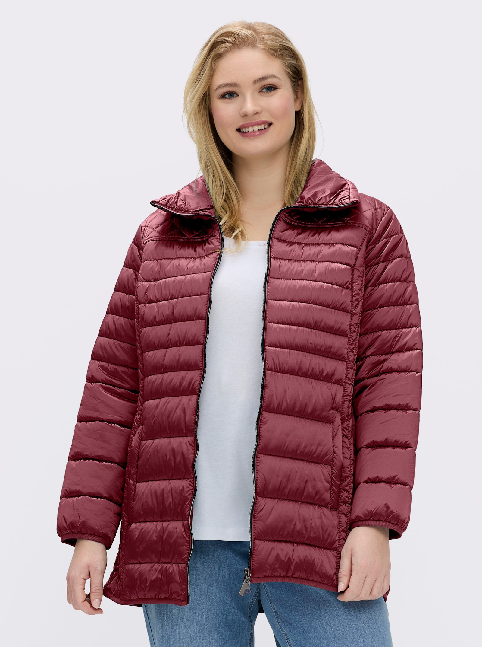 Steppjacke mit dezentem Glanz - bordeaux