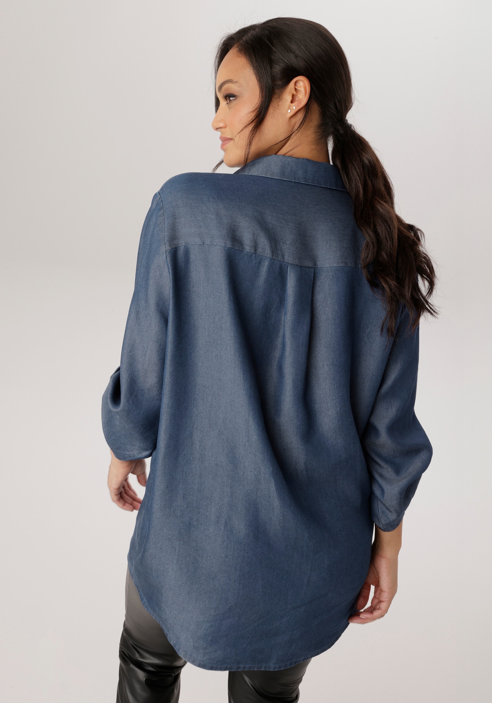 Aniston PLUS Jeansbluse - blau
