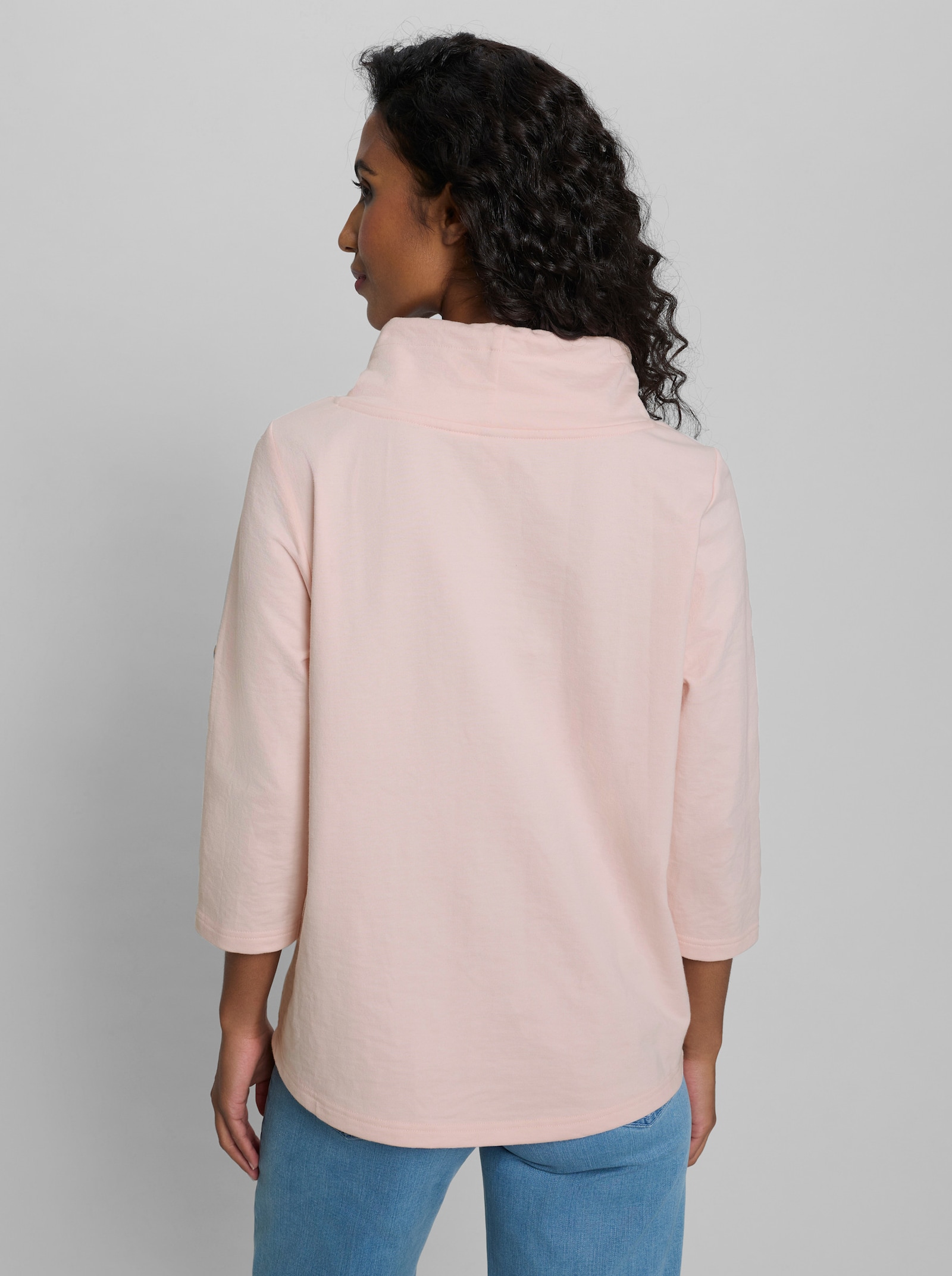 heine Sweatshirt mit Stehkragen - hellrosé