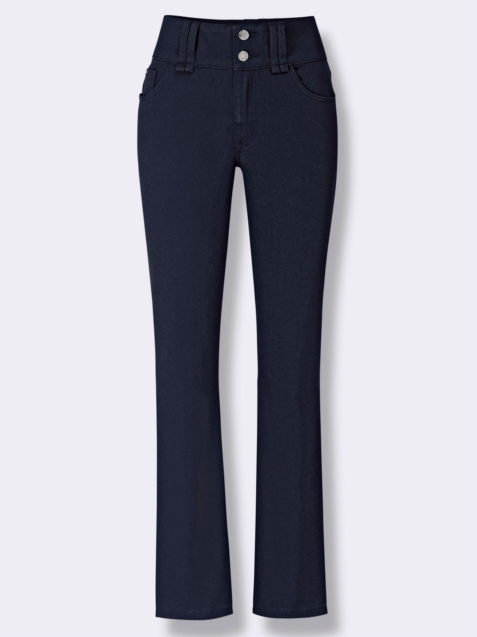 Bootcut-Jeans mit hoher Taille - marine