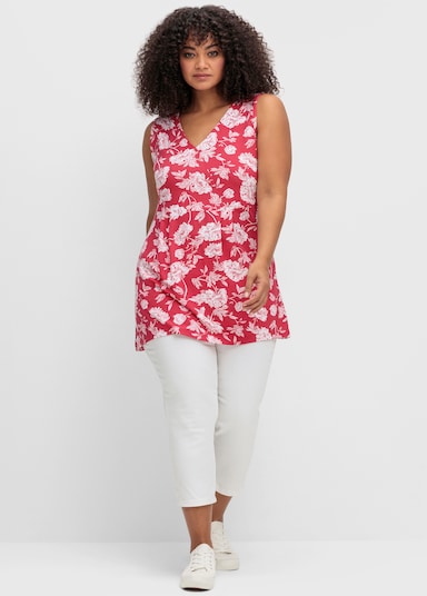 sheego by Joe Browns Longtop - rot-gemustert
