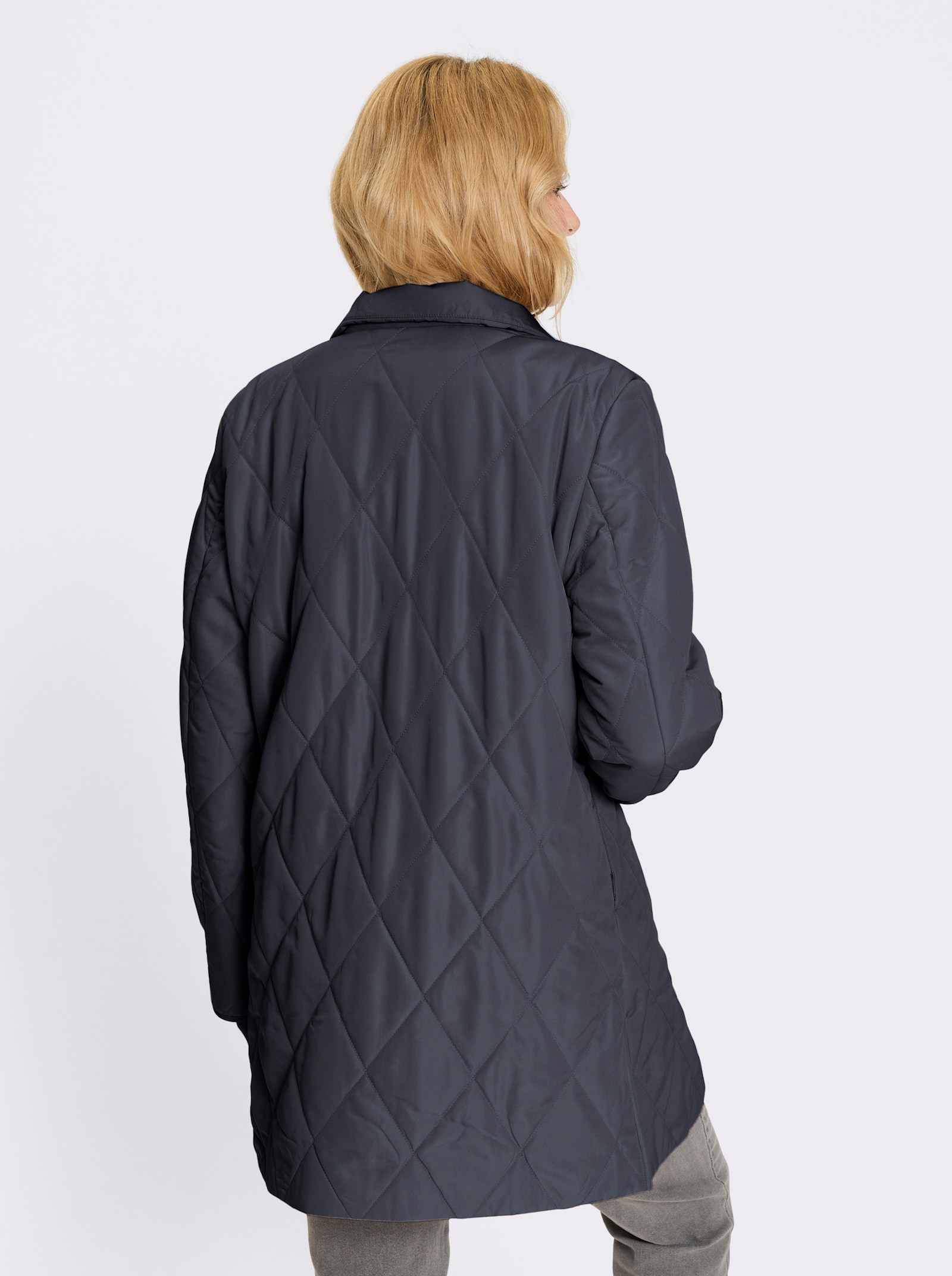 Longjacke mit Rautensteppung - marine