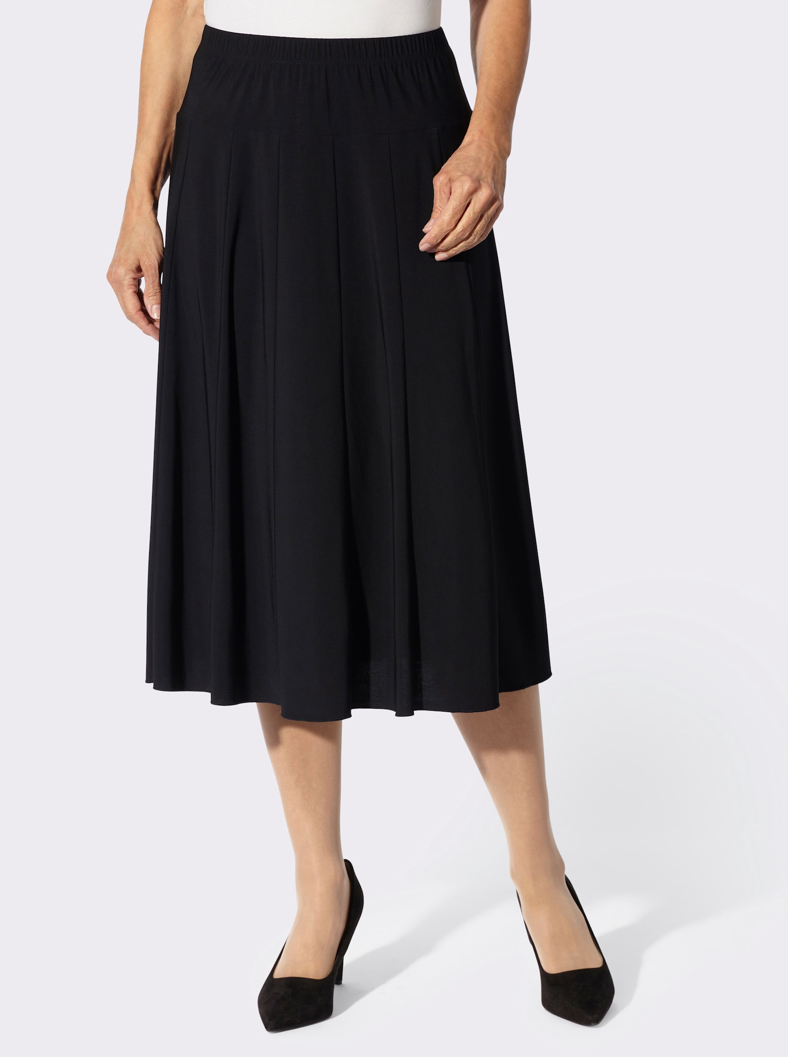 Bahnenrock in Jersey-Qualität - schwarz