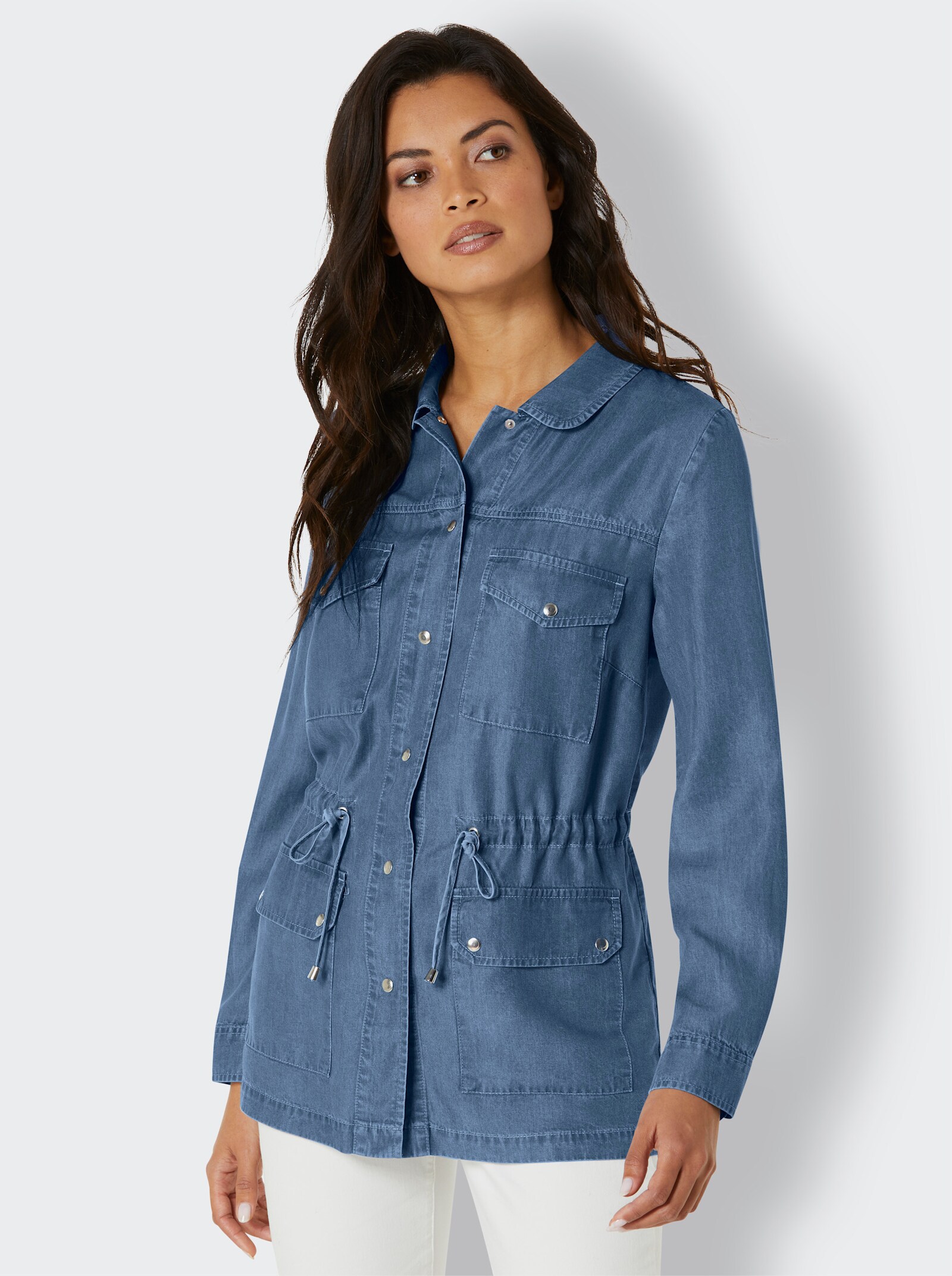 CREATION L PREMIUM Blusenblazer aus reinem Lyocell - blue-stone-washed