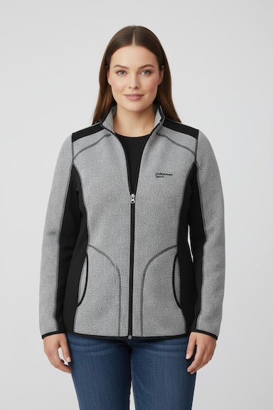 Catamaran Sports Strickfleecejacke - anthrazit-weiß