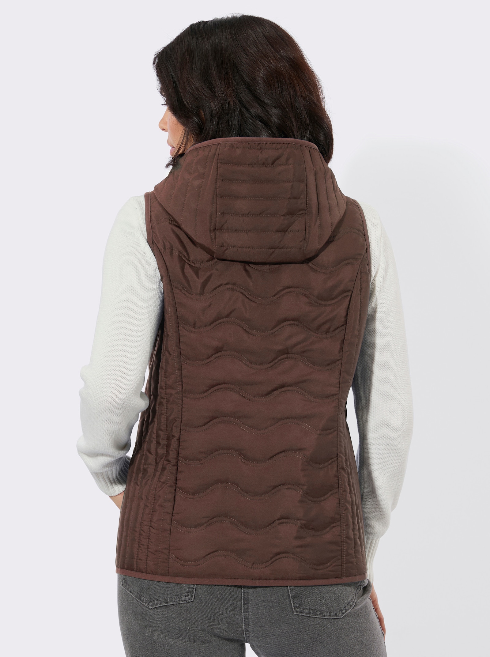 Steppweste mit verschiedener Steppung - schoko