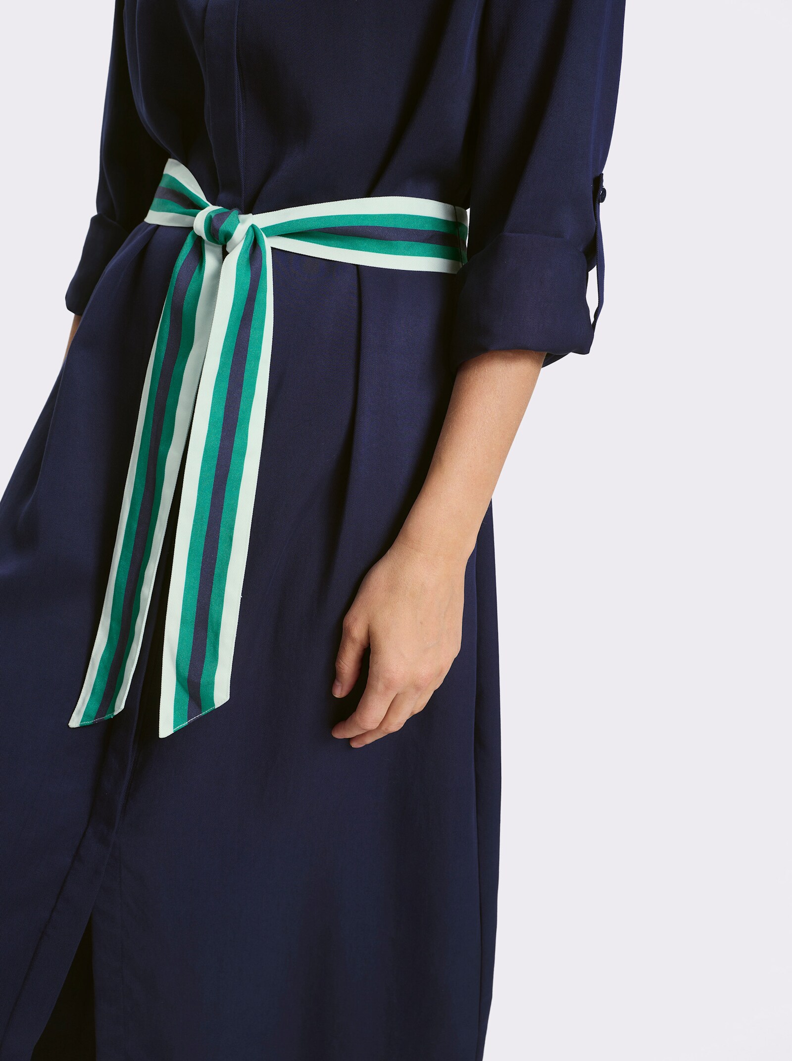 heine Hemdblusenkleid inklusive Bindegürtel - marine