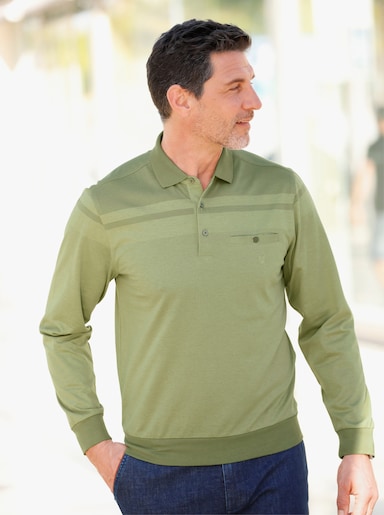 Poloshirt met lange mouwen - rietgroen