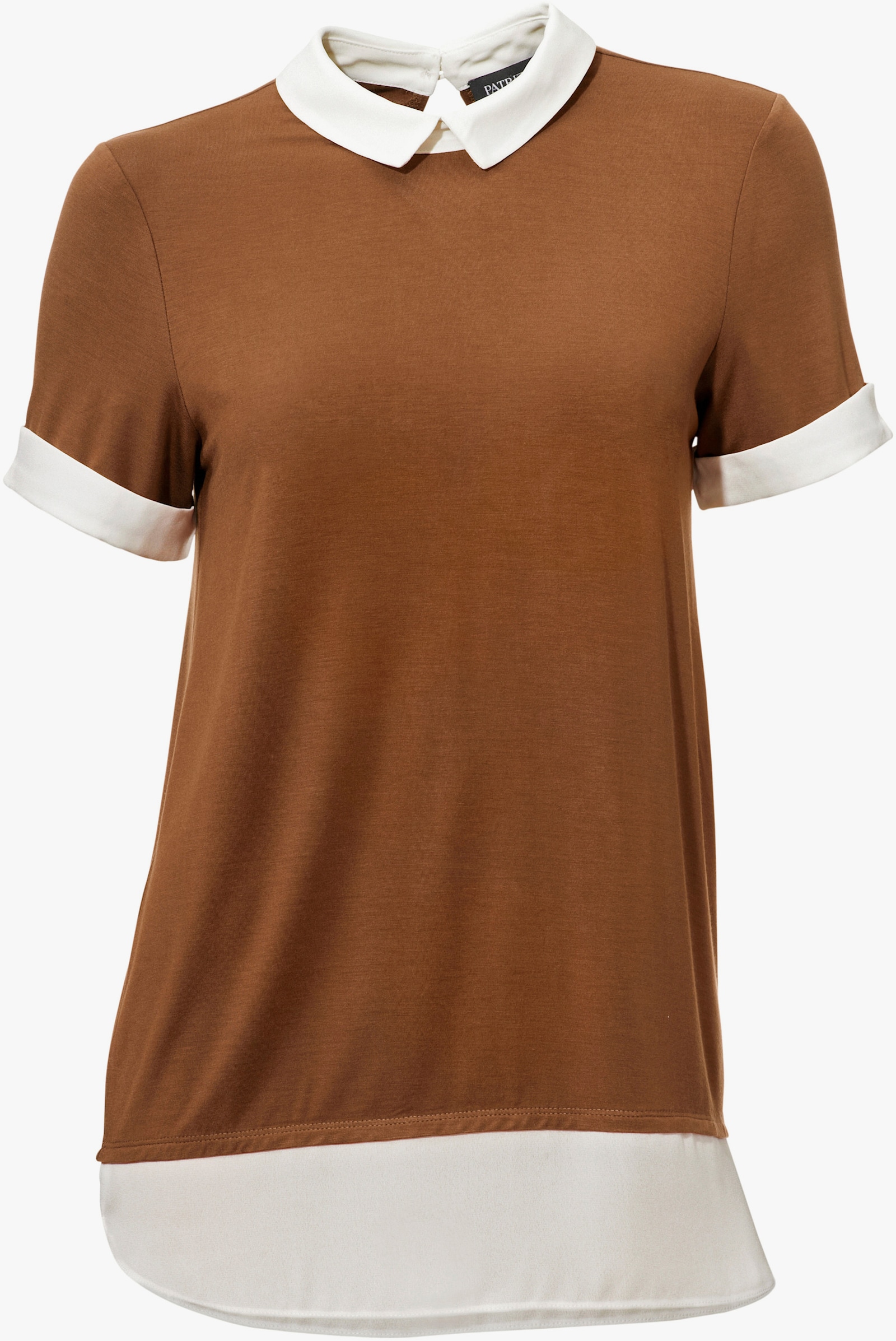 heine 2-in-1-Shirt mit Chiffon-Einsätzen - camel