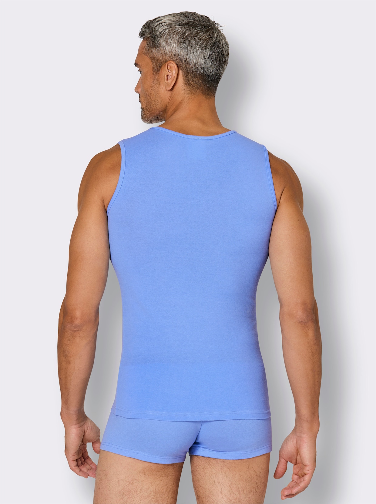 wäschepur men Unterhemd - marine + himmelblau