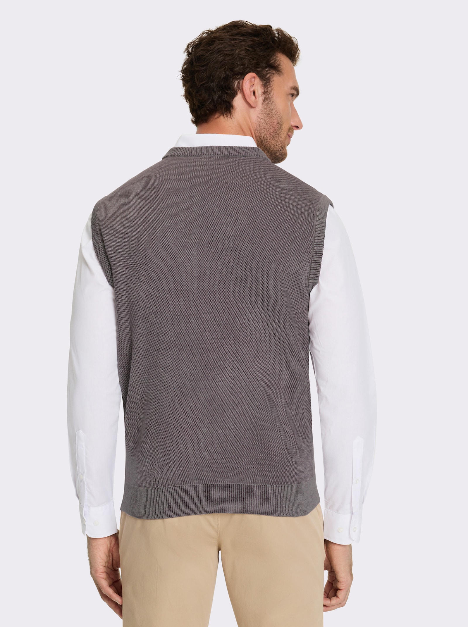 Marco Donati Strickweste in Two-tone-Optik - burgund-meliert