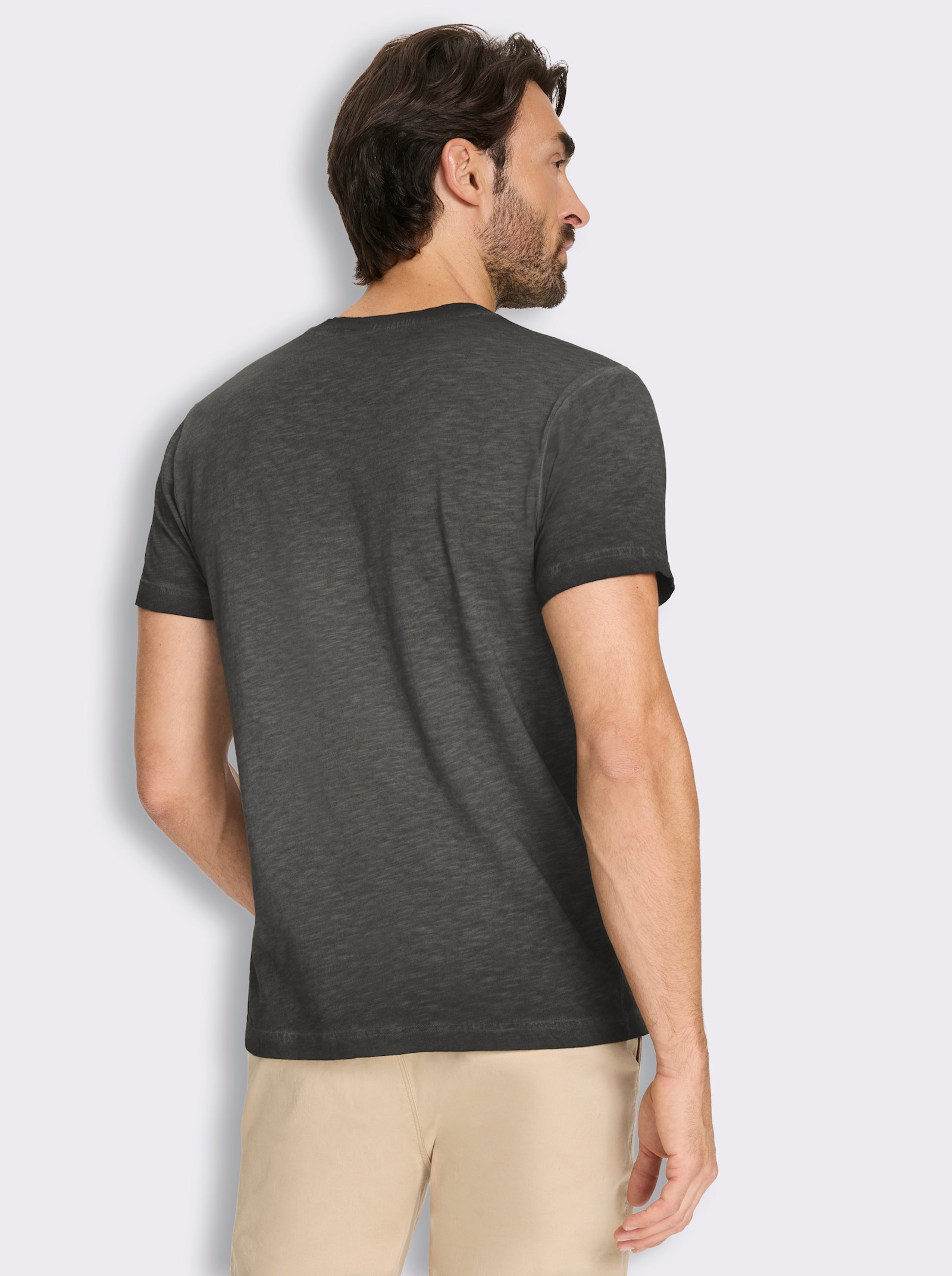 Kurzarmshirt aus reiner Baumwolle - graphit