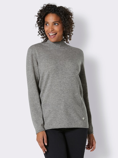 CREATION L PREMIUM Kaschmir-Pullover - grau-meliert