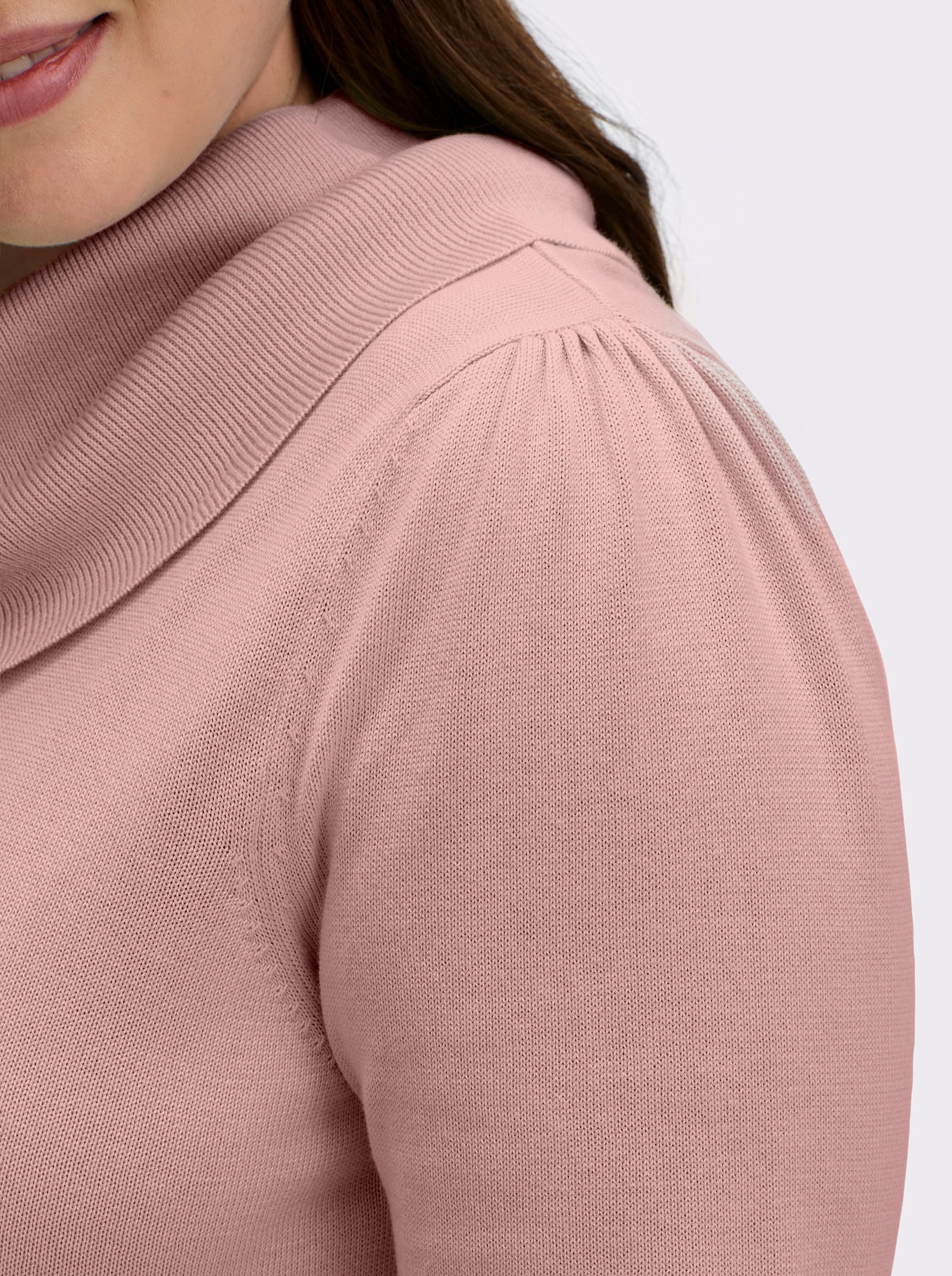 Wasserfallpullover im Baumwoll-Viskose-Mix - rosé