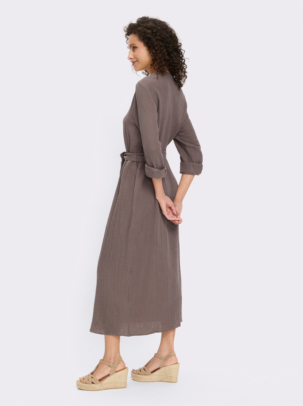heine Baumwollkleid - dunkeltaupe