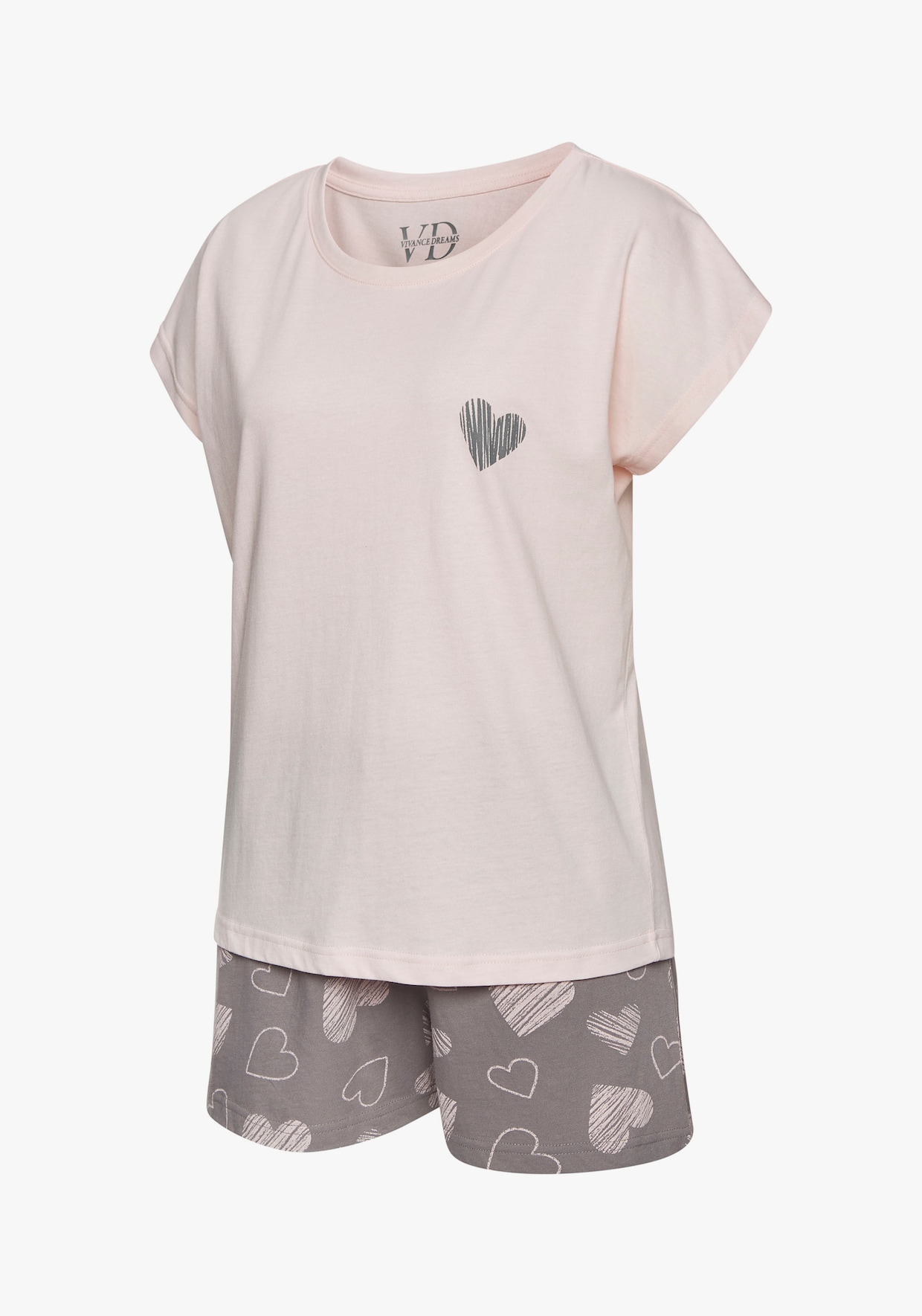 Vivance Dreams shortama - roze/grijs
