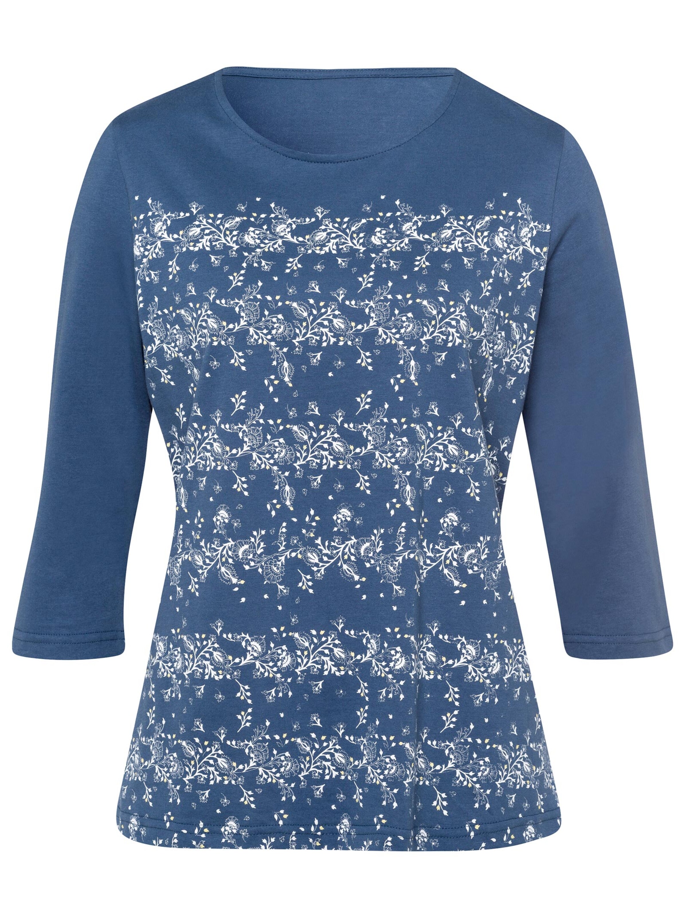 Shirt - jeansblau-bedruckt