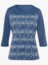 Shirt - jeansblau-bedruckt