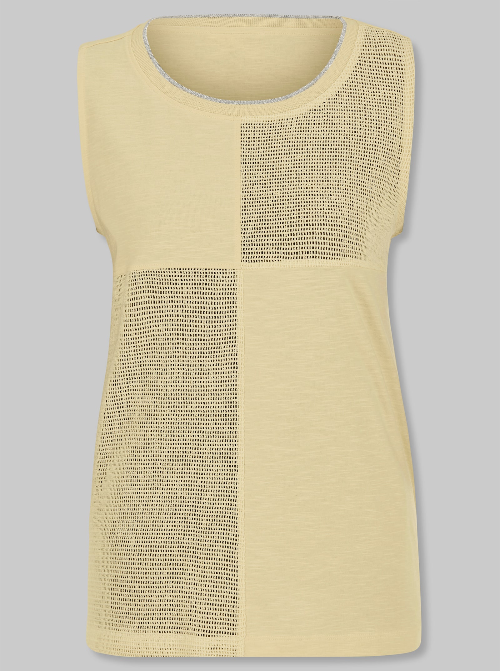 heine Shirttop im Materialmix - vanille