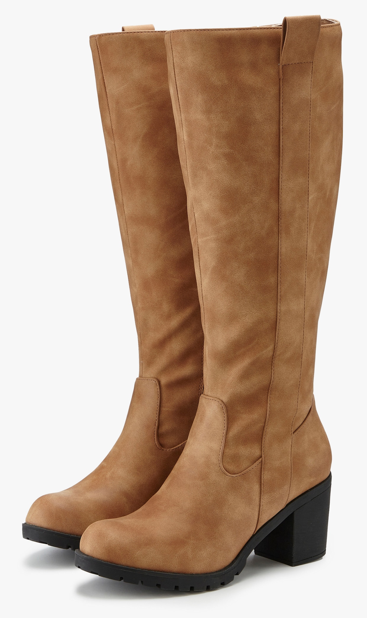 LASCANA Weitschaftstiefel - camelfarben