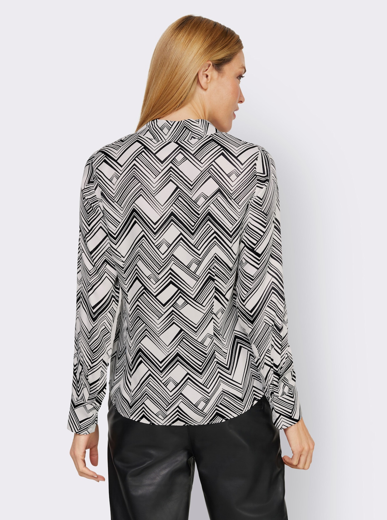heine Overhemdblouse - zwart/ecru geprint