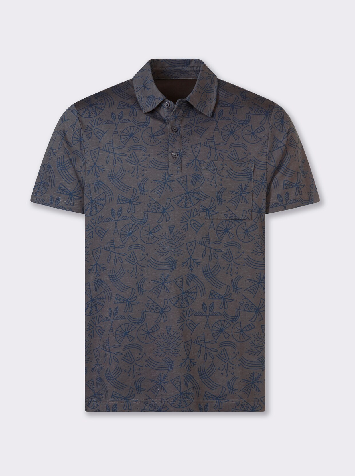 Marco Donati Kurzarmshirt - anthrazit-bedruckt
