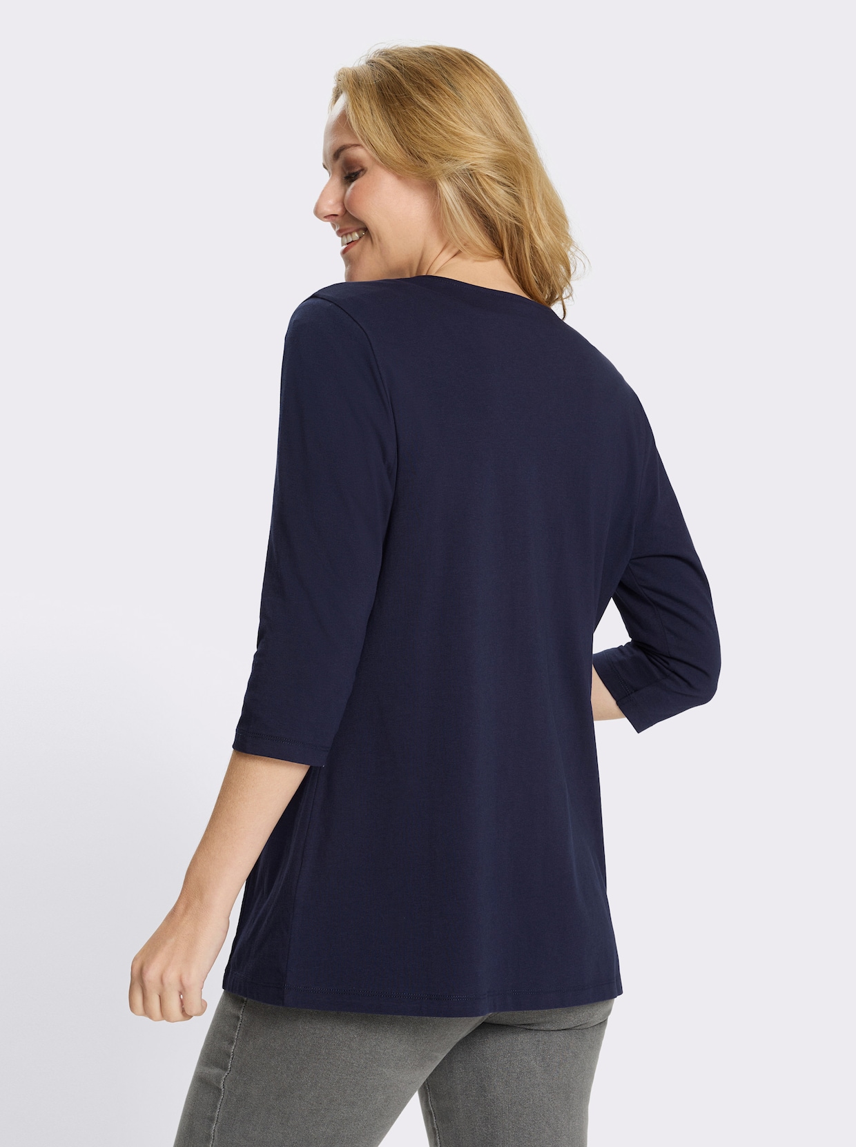 Shirtjacke mit 3/4-Ärmeln - marine