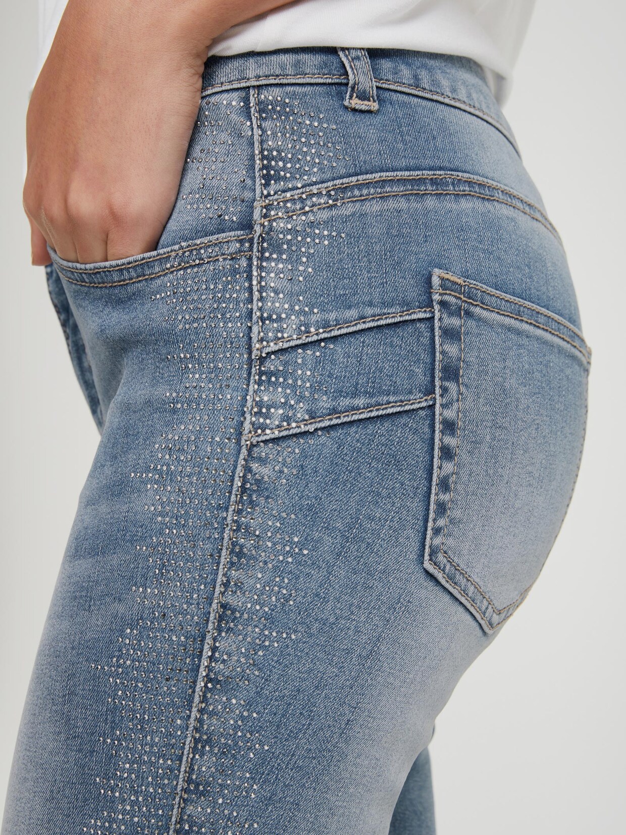Linea Tesini Push-up-Jeans - blue stone