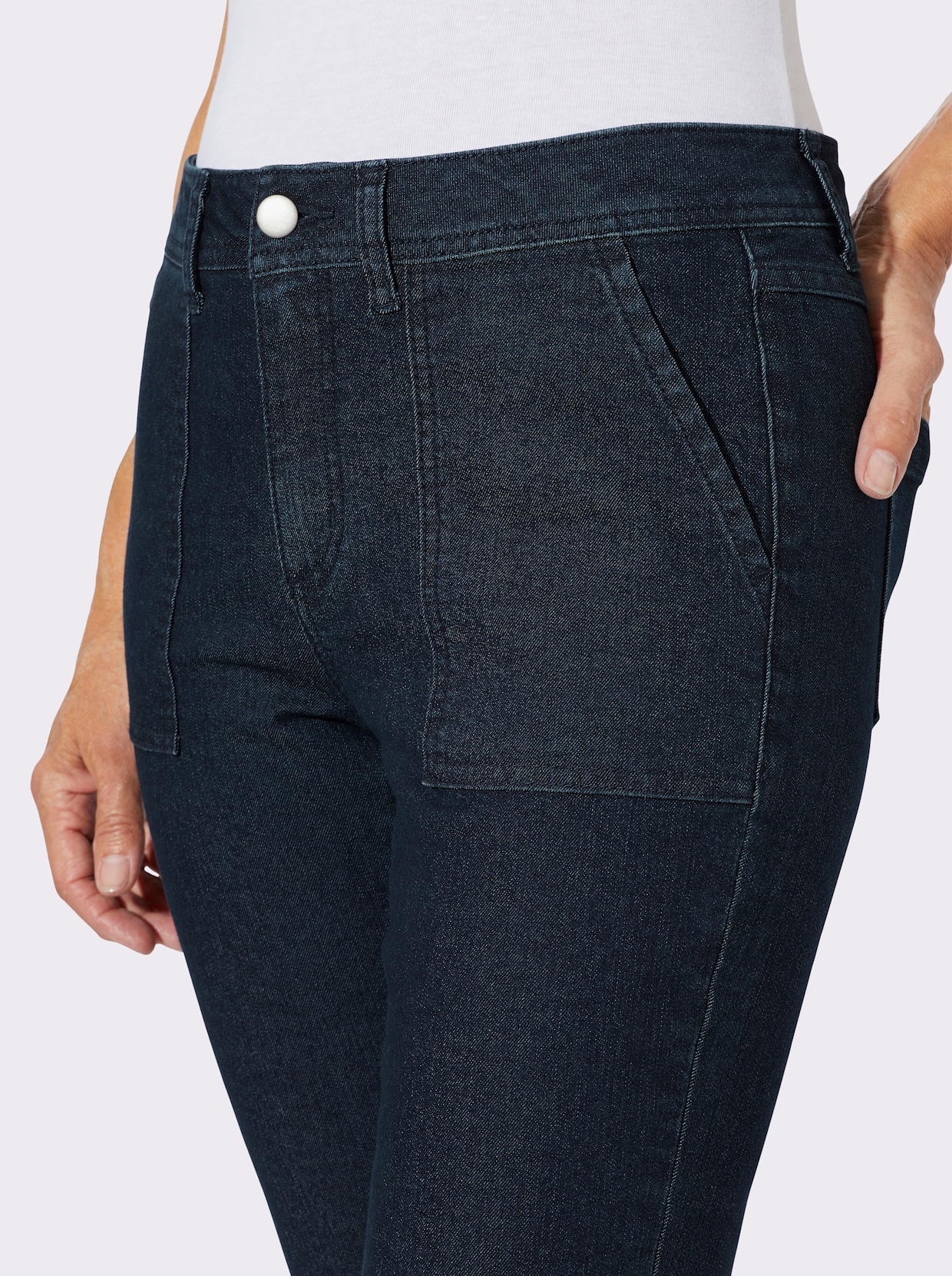 Džínsy, našité vrecká - tmavomodrá