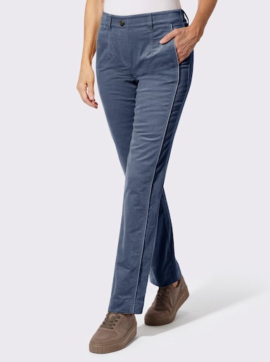 Hose in Samt-Optik - rauchblau