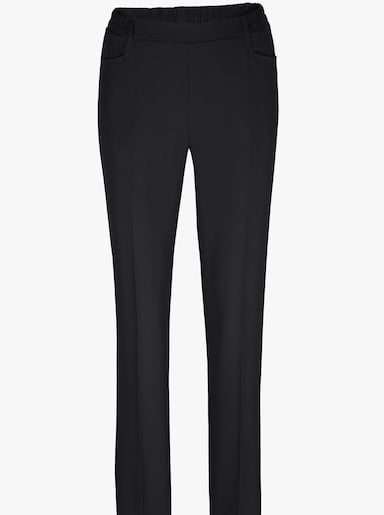 Bügelfaltenhose mit Rundum-Dehnbund - schwarz