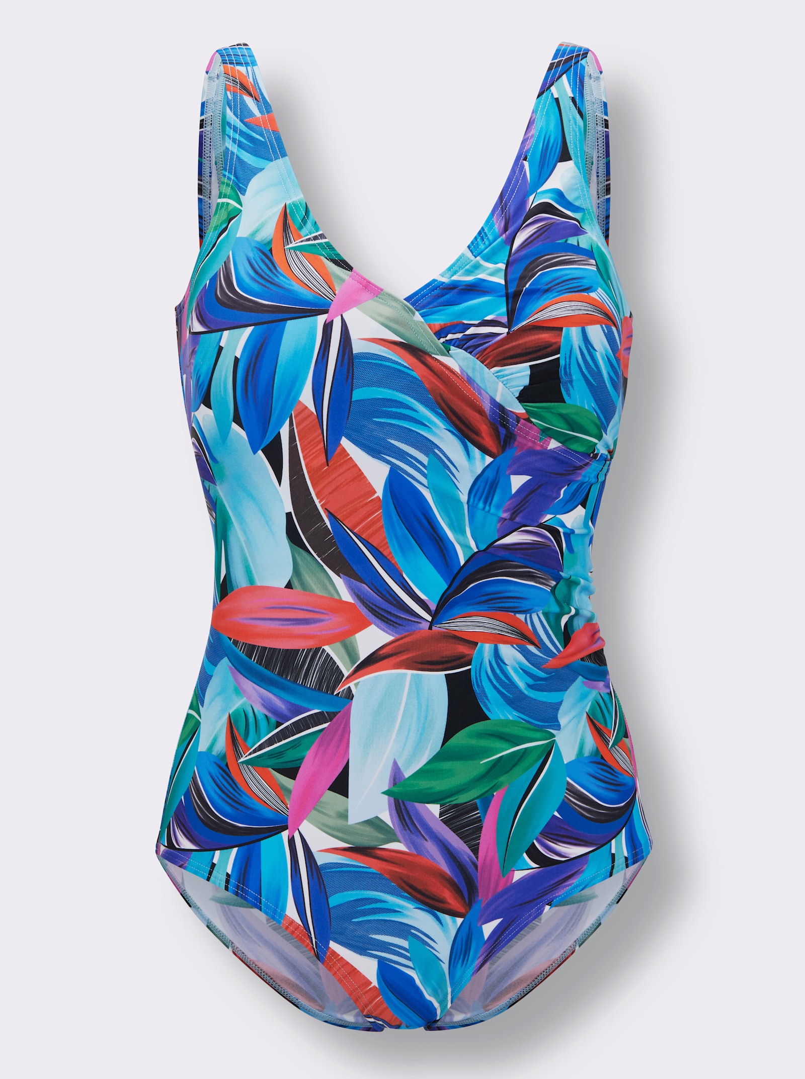 feel good Badeanzug - dunkelblau-aqua-bedruckt