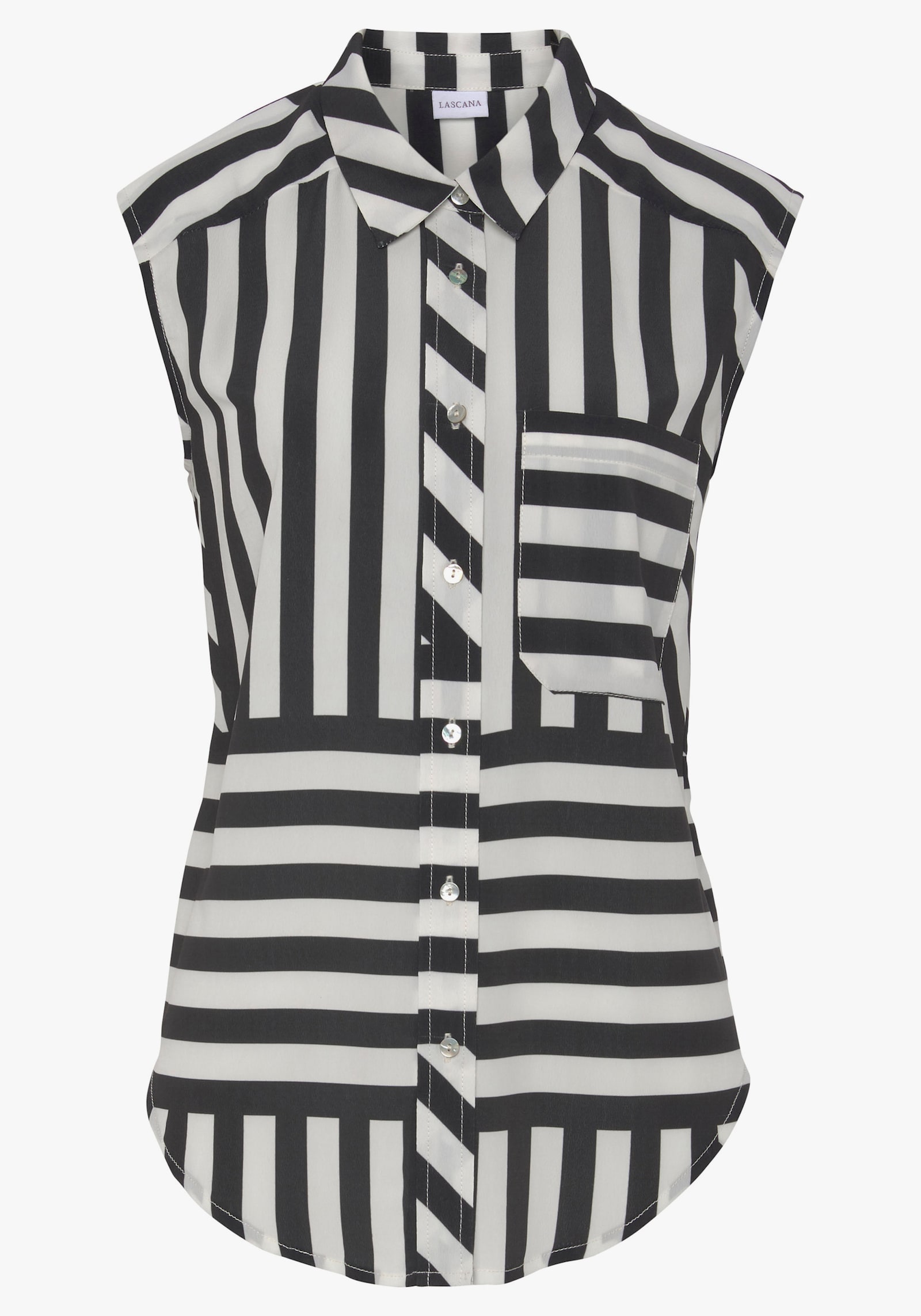 LASCANA Blusentop - schwarz-weiß bedruckt