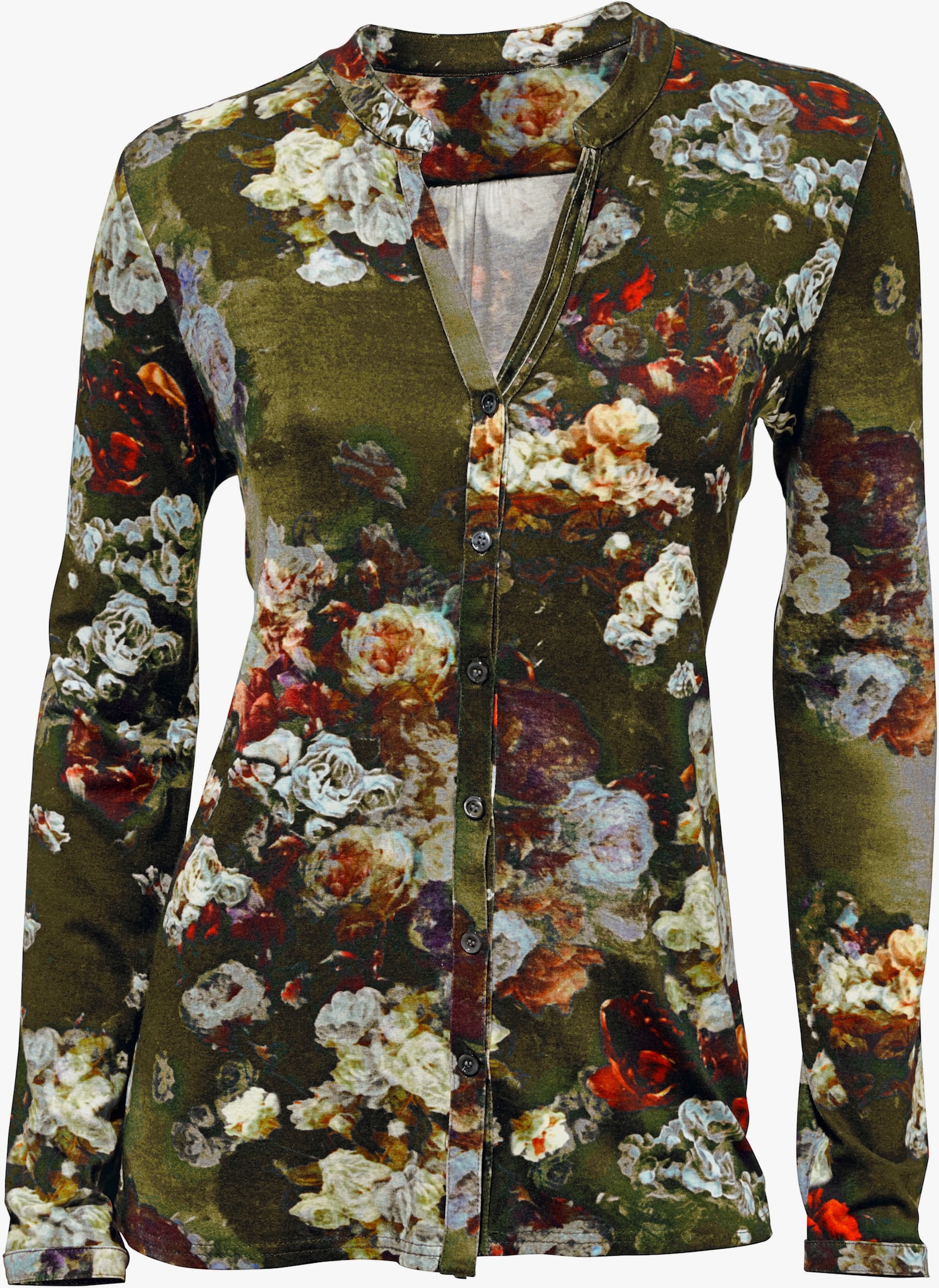 heine Blusenshirt im Blüten-Dessin - khaki