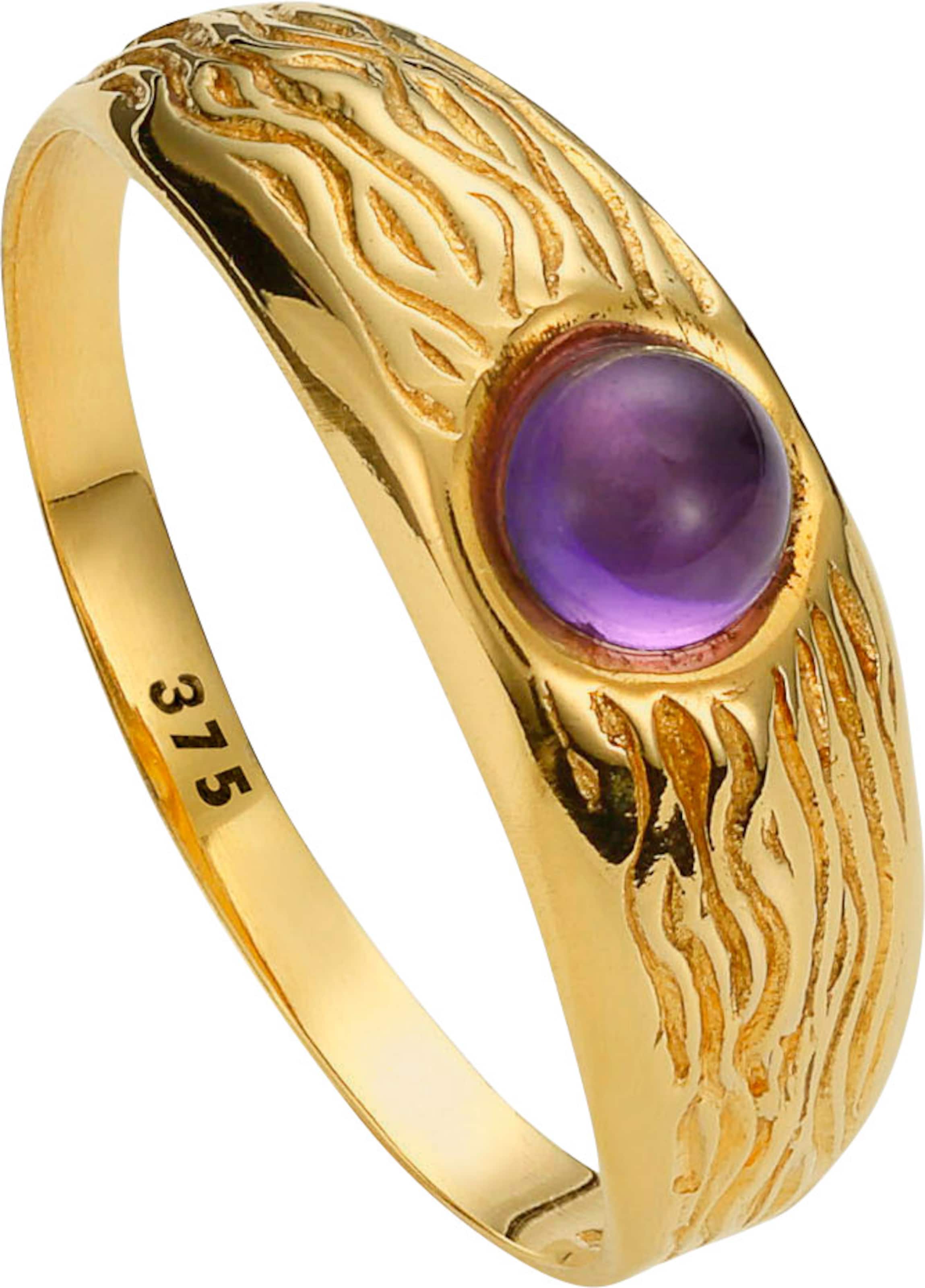 Gelbgold 375 günstig Kaufen-Ring in Gelbgold 375 von heine. Ring in Gelbgold 375 von heine <![CDATA[Dezente Eleganz! Ring aus 375er Gelbgold mit rundem Amethyst (Ø ca.4 mm) im Cabochon-Schliff.]]>. 