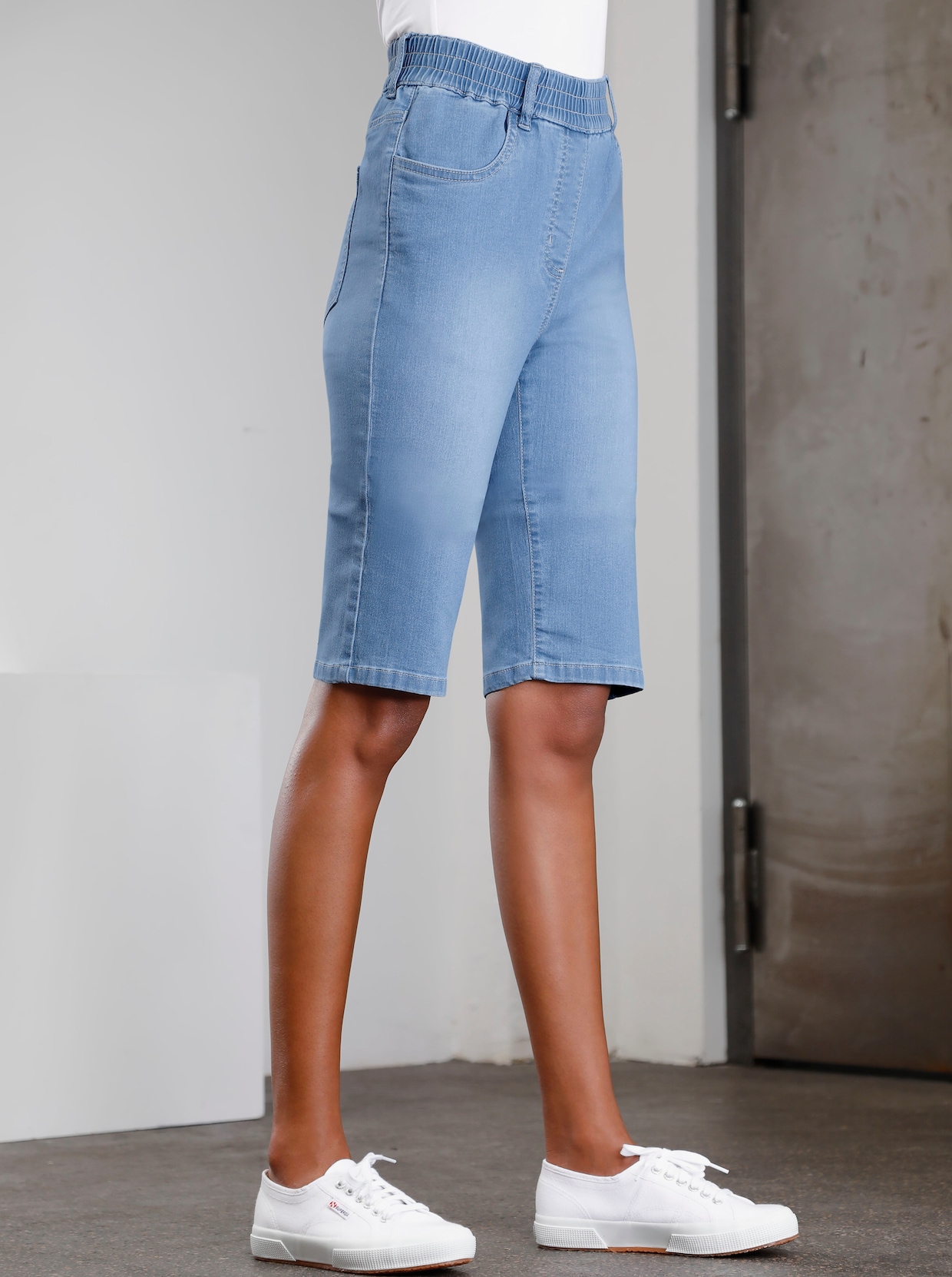 Jeansbermudas - blue-bleached