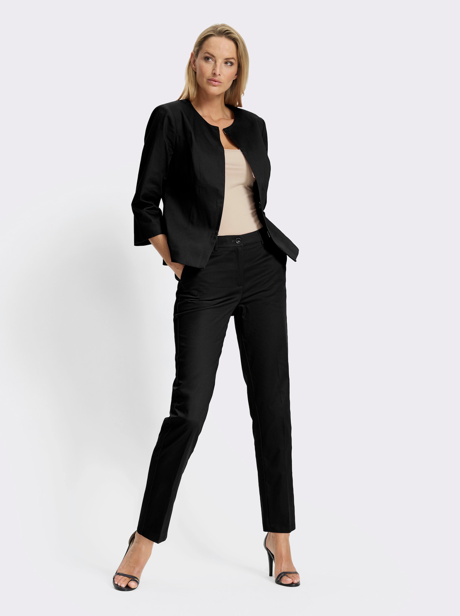 heine Hosenanzug im Baumwoll-Elathan-Mix - schwarz