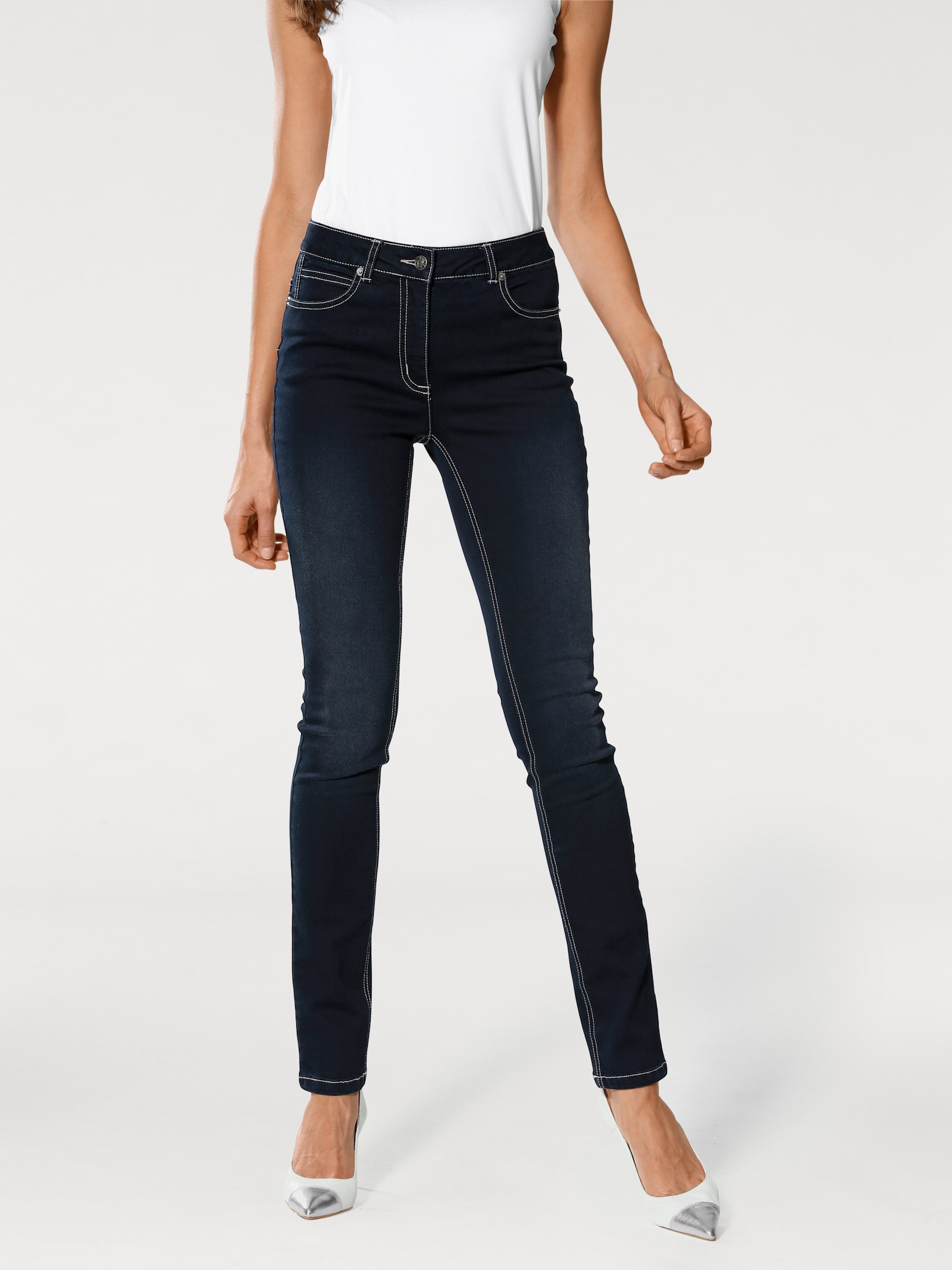 heine Skinny Jeans im Used-Look - dark used
