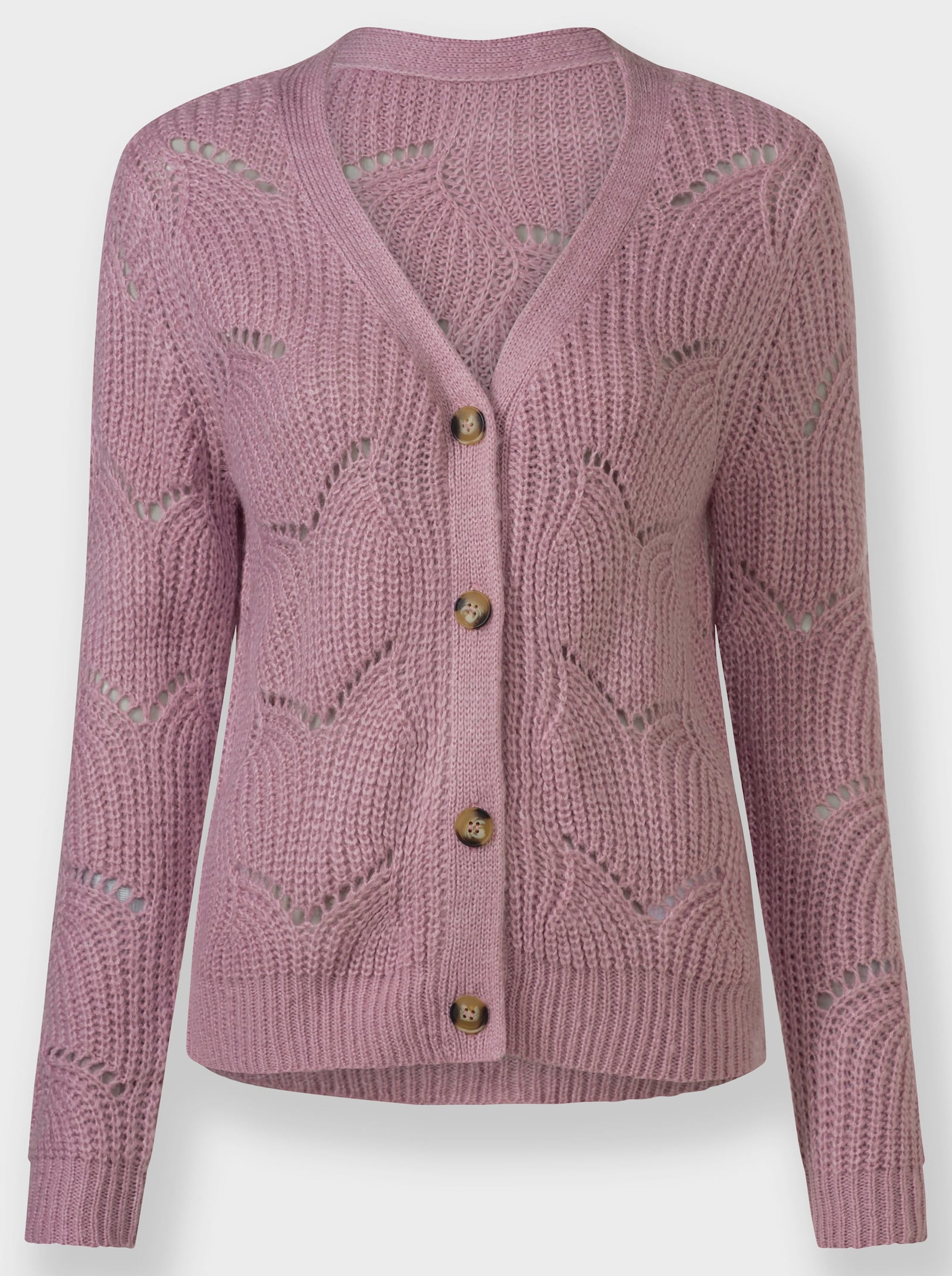Strickjacke in flauschiger Qualität - mauve
