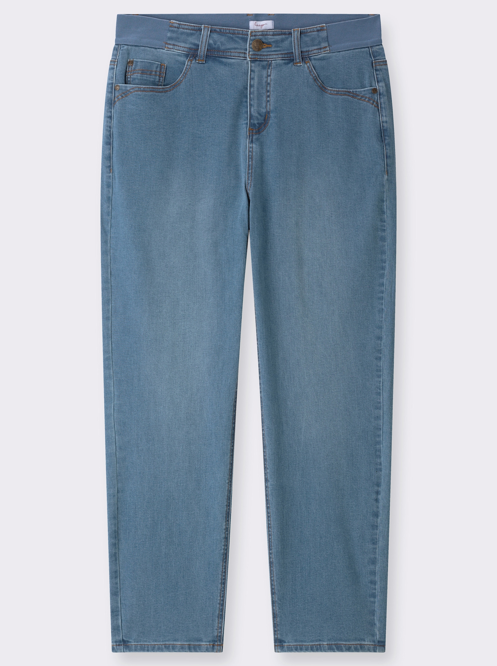 sheego Jeans mit schmalem Bein und Komfortbund - blue-bleached
