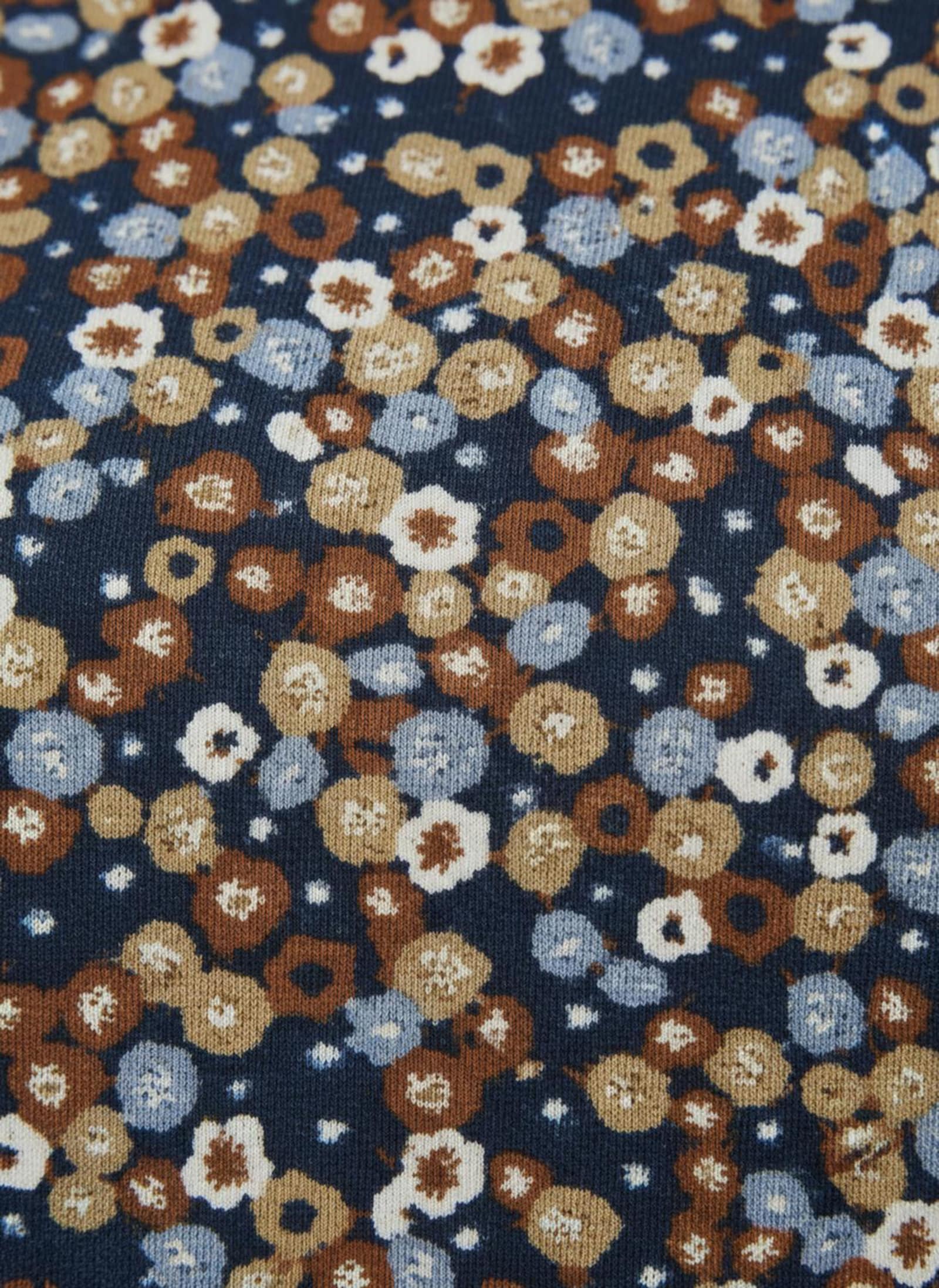 Print-Shirt mit Rundhals-Ausschnitt - camel-taubenblau-bedruckt