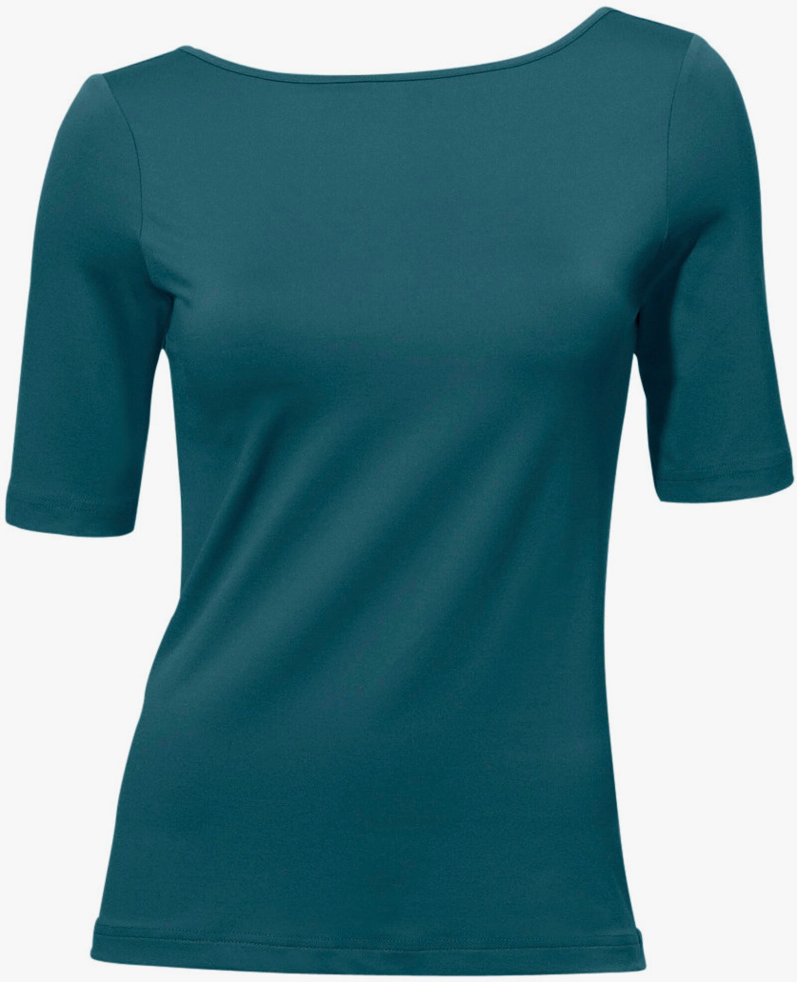 heine Kurzarmshirt mit V-Ausschnitt hinten - petrol