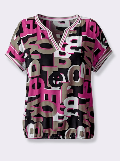 Blouse met print - magenta/zwart bedrukt