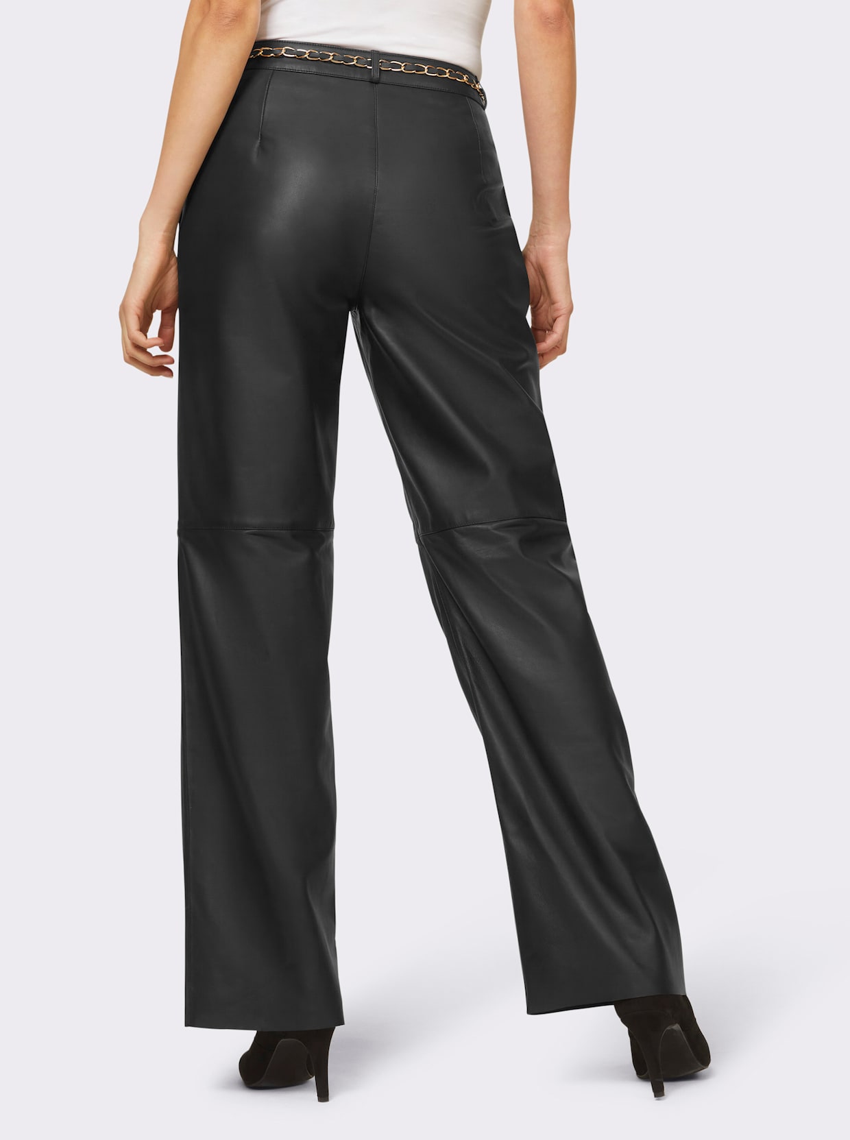 heine Pantalon en cuir - noir