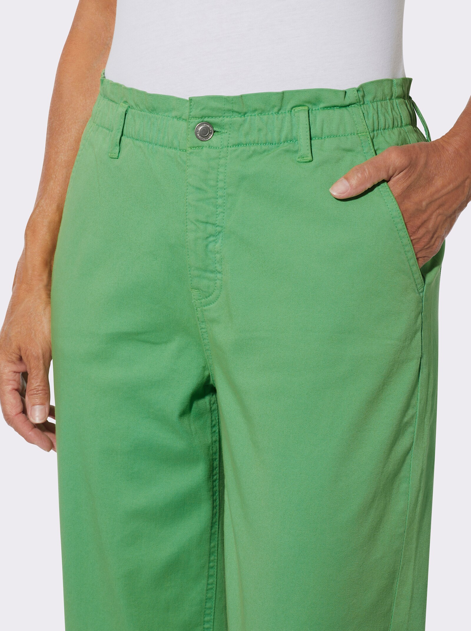 7/8-Jeans mit Elastik-Bund - apfel