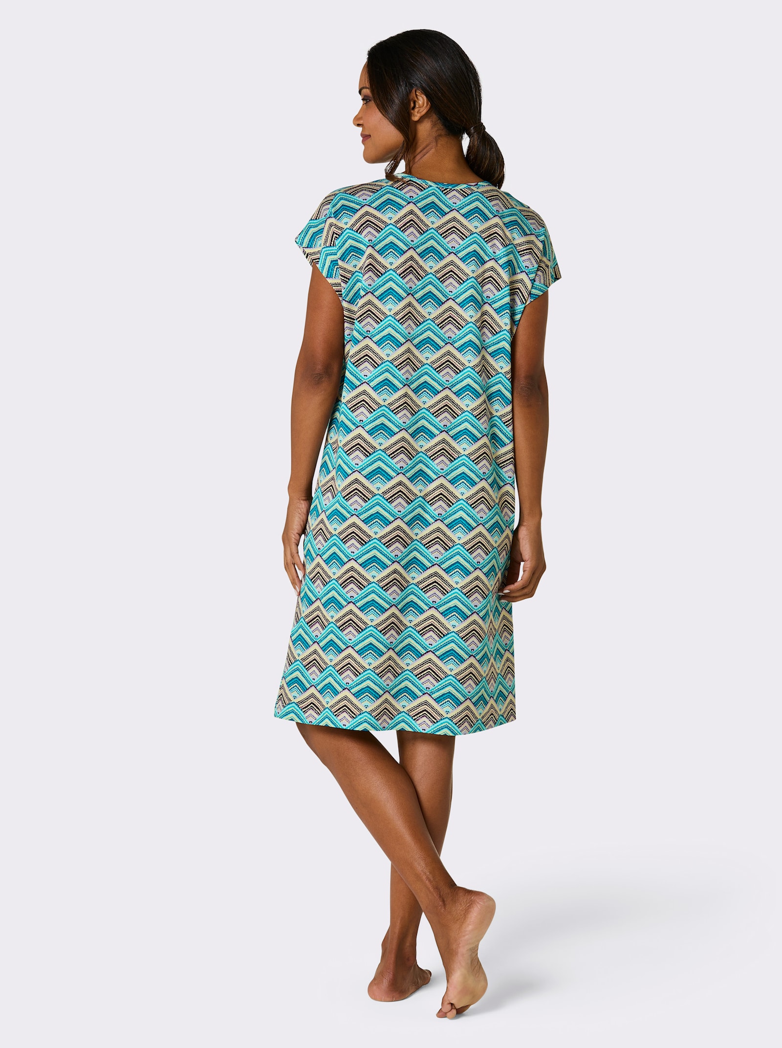 feel good Sommerkleid - türkis-violett-bedruckt